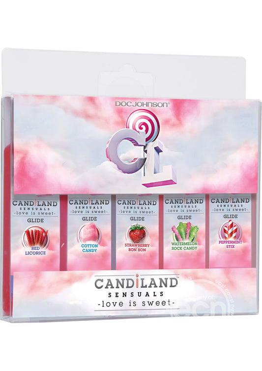 Candiland Sensuals Flavored Body Glide Water Wased Lubricant 1 oz (5 Pack)