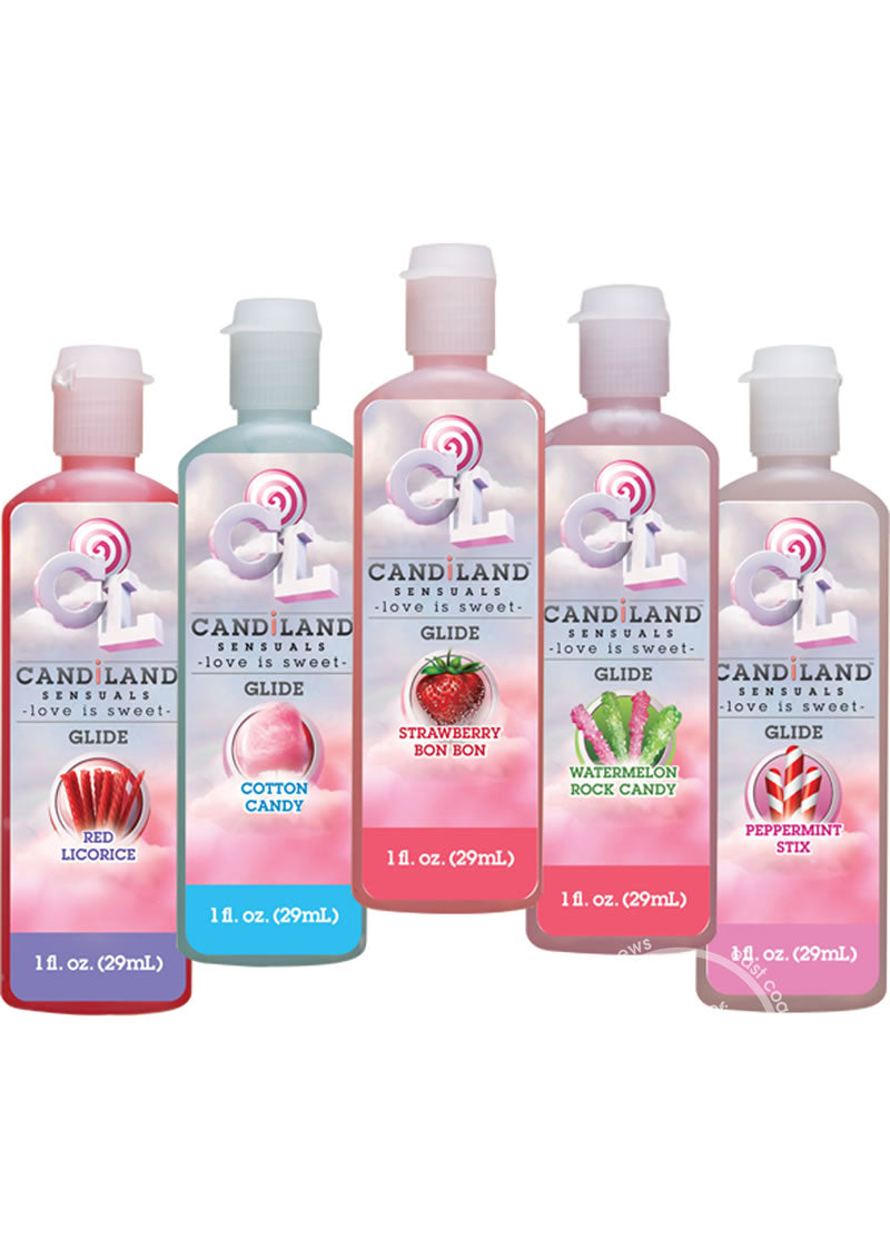 Candiland Sensuals Flavored Body Glide Water Wased Lubricant 1 oz (5 Pack)