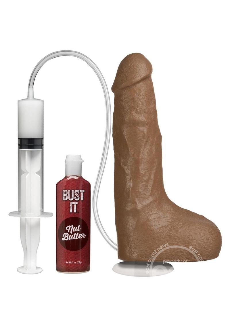 Bust It Squirting Dildo 8.5in - Chocolate