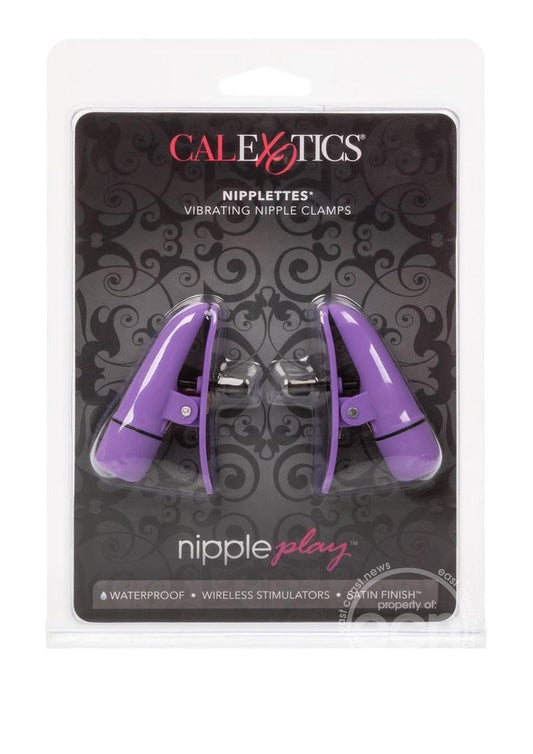 Nipple Play Nipplettes Vibrating Nipple Clamps - Purple