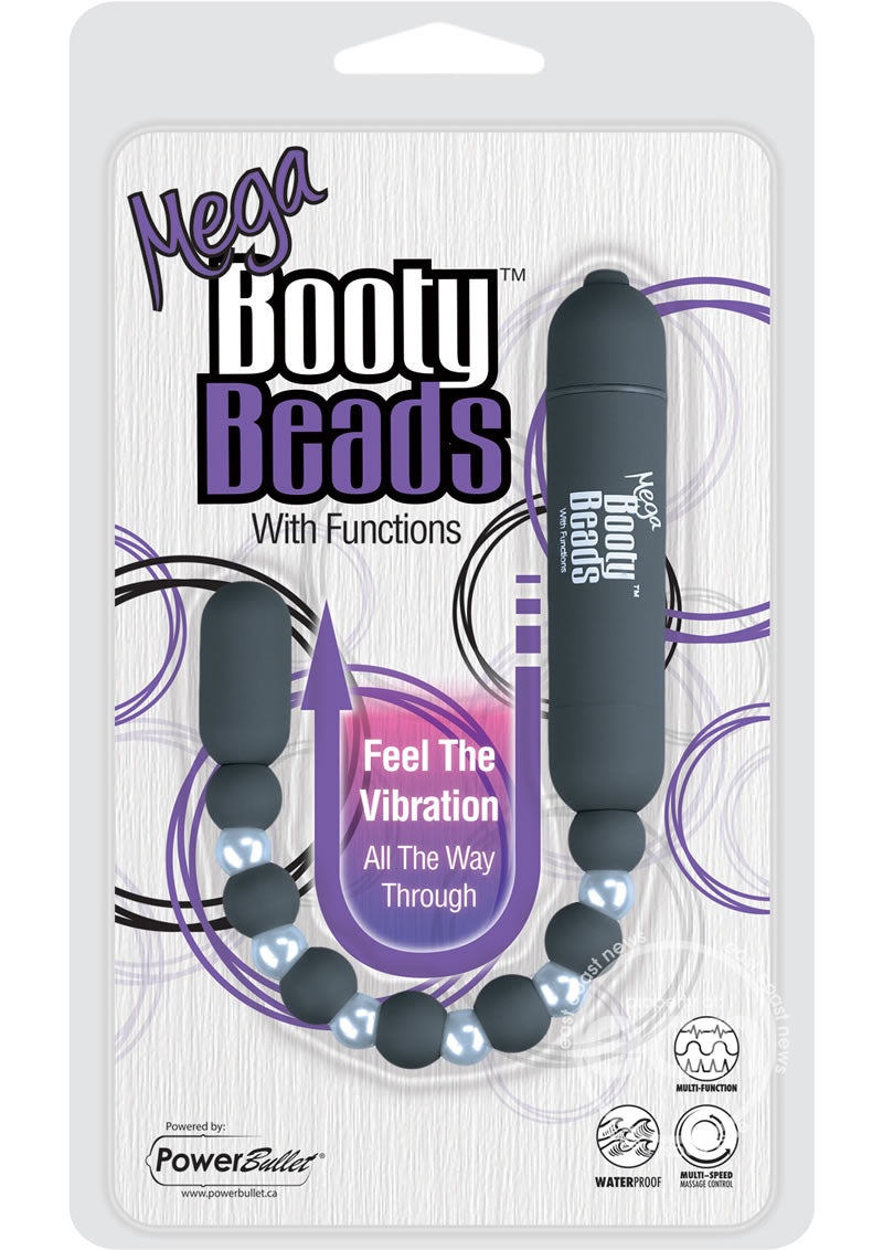 Mega Booty Beads Vibrating Anal Beads - Grey