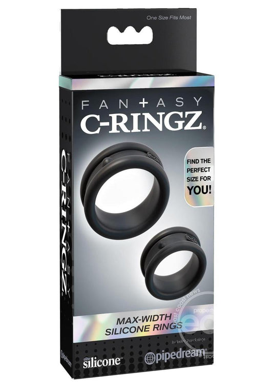 Fantasy C-Ringz Max-Width Silicone Cock Rings - Black