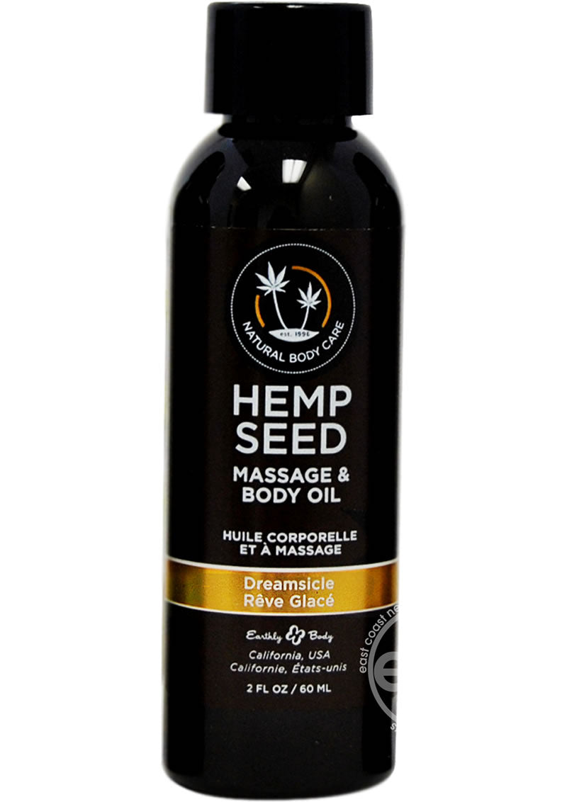 Earthly Body Hemp Seed Massage and Body Oil Dreamsicle 2oz