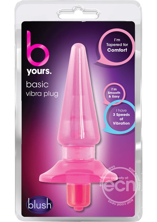 B Yours Basic Vibrating Butt Plug - Pink