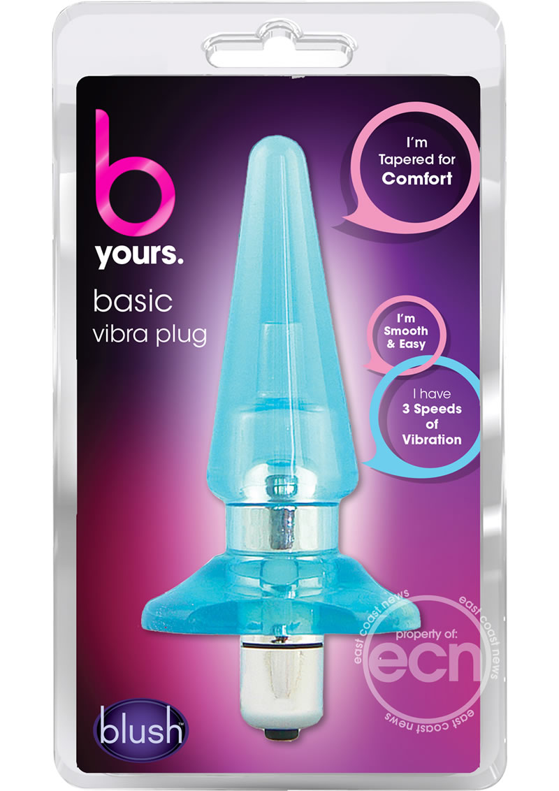 B Yours Basic Vibrating Butt Plug - Blue