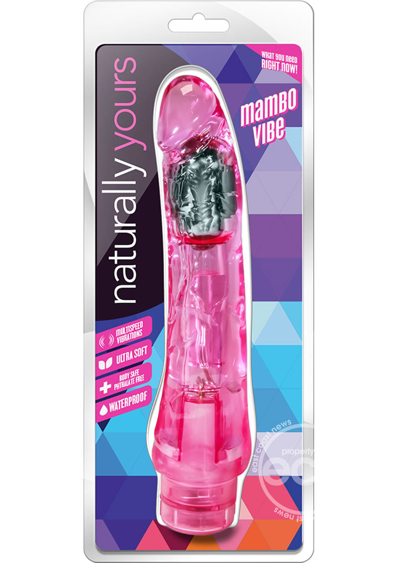 Naturally Yours Mambo Vibrating Dildo 9in - Pink