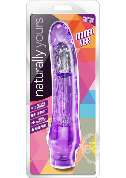 Naturally Yours Mambo Vibrating Dildo 9in - Purple