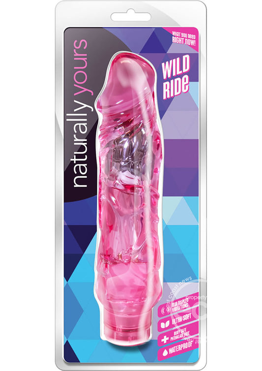 Naturally Yours Wild Ride Vibrating Dildo 9in - Pink