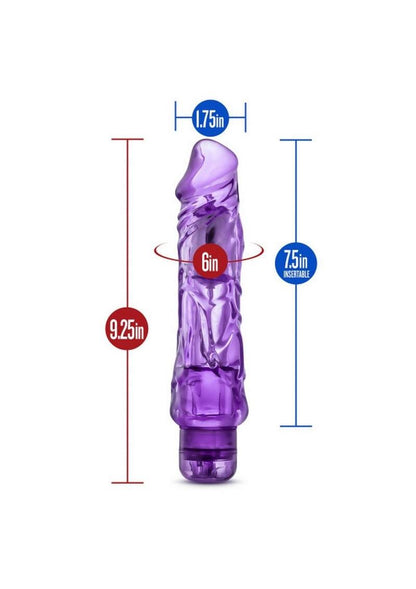 Naturally Yours Wild Ride Vibrating Dildo 9in - Purple