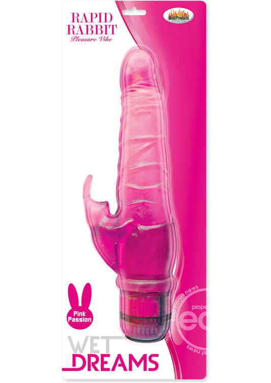 Wet Dreams Rapid Rabbit Pleasure Vibe Water Resistant Vibrator - Pink Passion