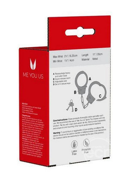 ME YOU US Heavy Metal Handcuffs - Silver