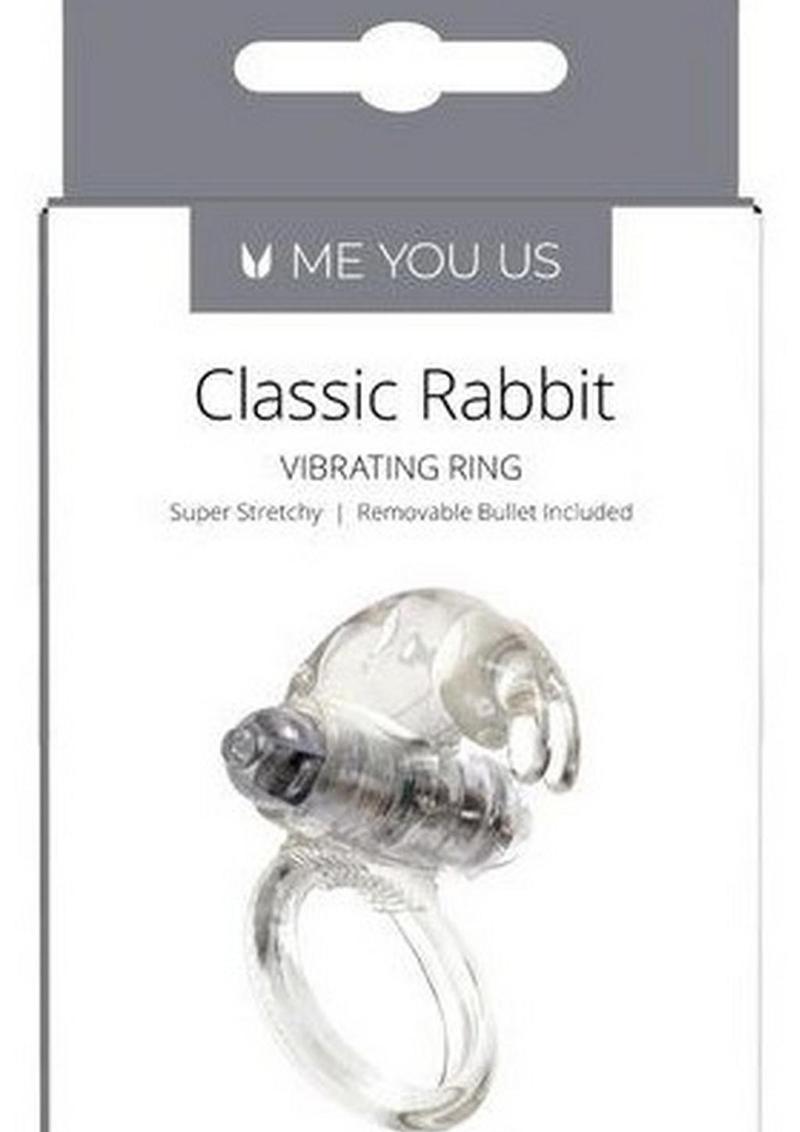 ME YOU US Classic Rabbit Vibrating Cock Ring - Clear