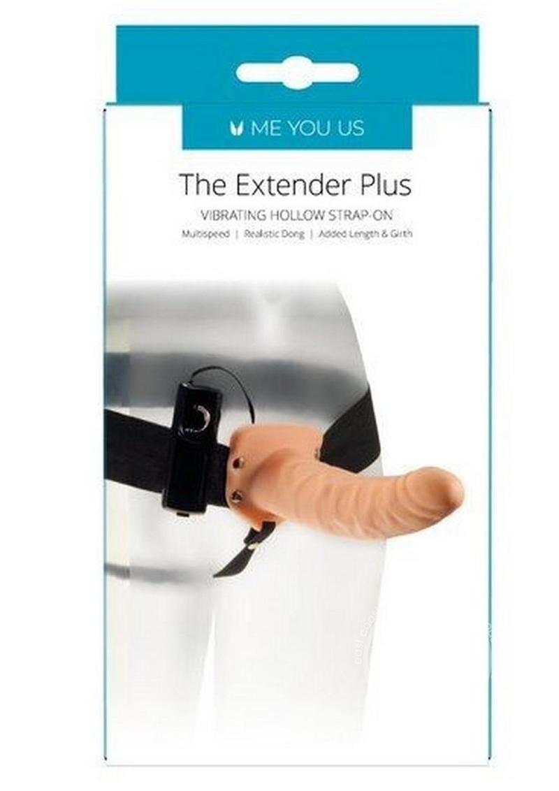 ME YOU US The Extender Plus Vibrating Hollow Strap-On - Vanilla