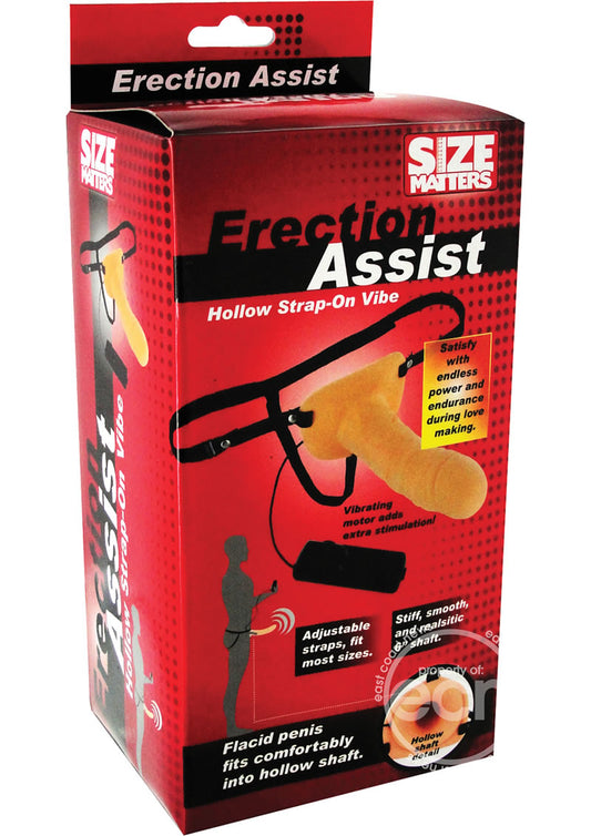 Size Matters Erection Assist Hollow Strap-On Vibe - Vanilla