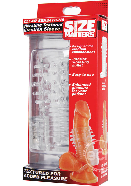 Size Matters Clear Sensations Vibrating Textured Erection Sleeve