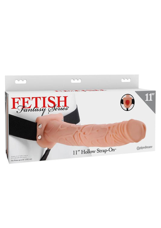 Fetish Fantasy Series Hollow Strap-On Dildo and Stretchy Harness 11in - Vanilla