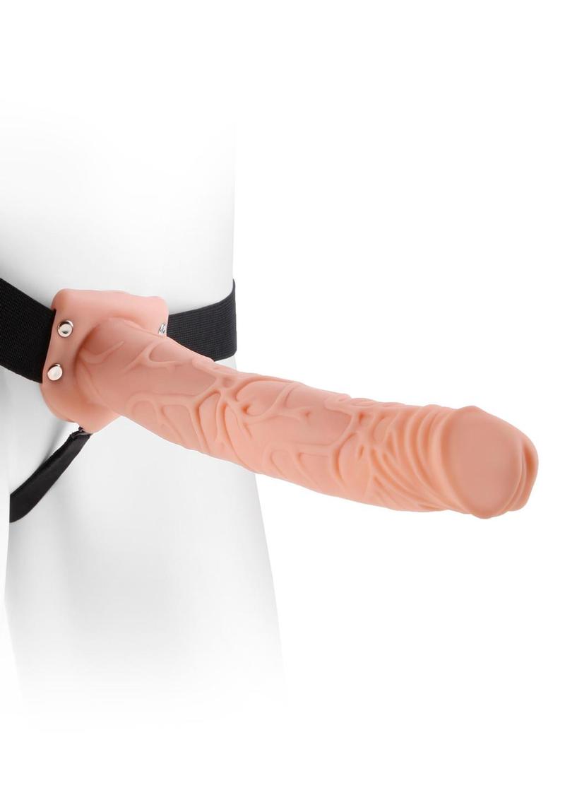 Fetish Fantasy Series Hollow Strap-On Dildo and Stretchy Harness 11in - Vanilla