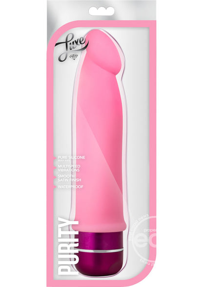 Luxe Purity Vibrating Dildo 7.5in Silicone - Pink