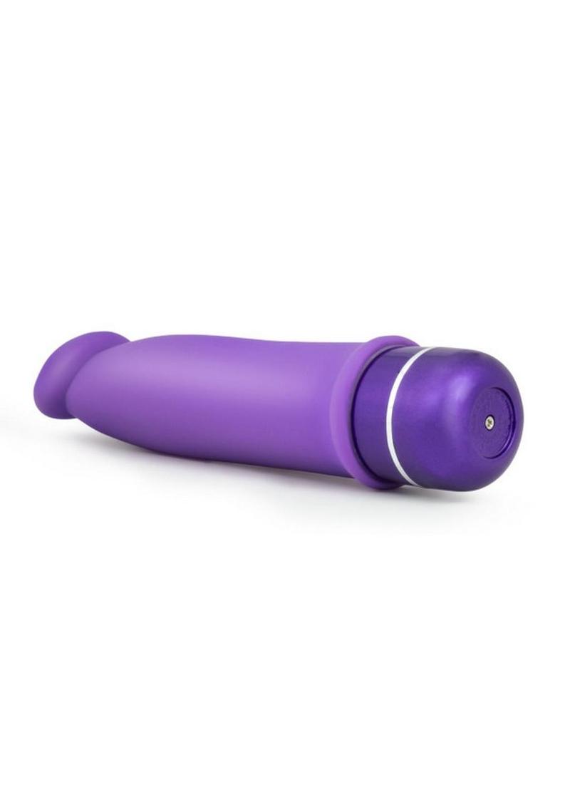 Luxe Purity Silicone Vibrating Dildo 7.5in - Purple