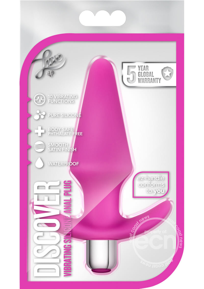 Luxe Discover Silicone Vibrator Butt Plug - Pink