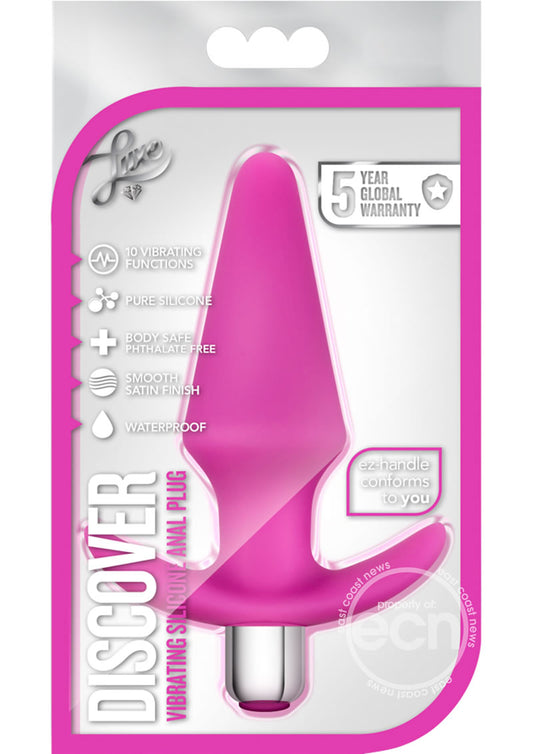 Luxe Discover Silicone Vibrator Butt Plug - Pink