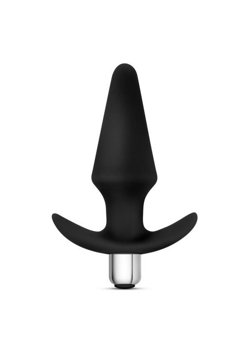 Luxe Discover Silicone Vibrator Butt Plug - Black