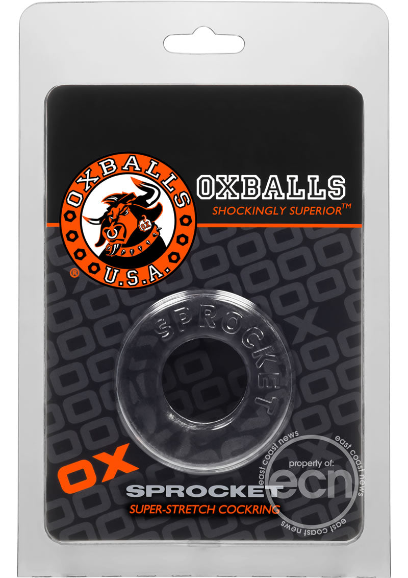 Oxballs Atomic Jock Sprocket Super Stretchy Cock Ring 2.8in - Clear