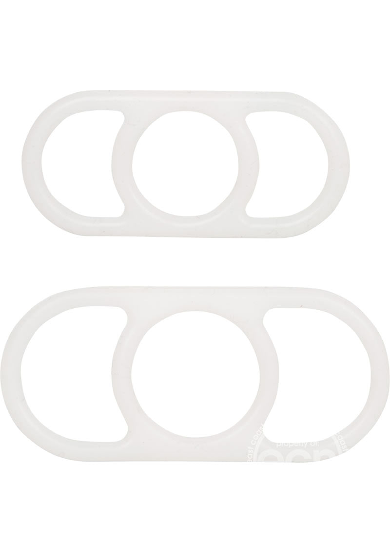 Optimum Series Silicone Erection Enhancer Cock Ring Set - White