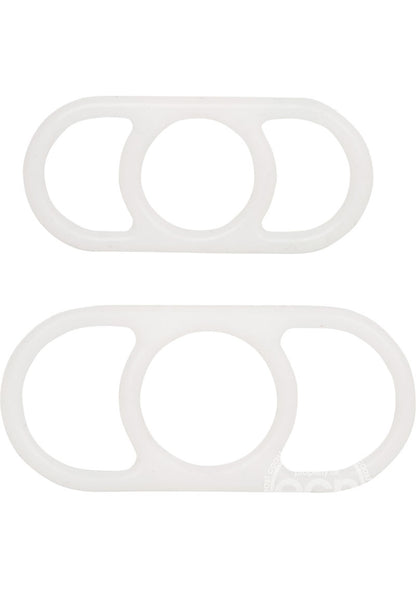 Optimum Series Silicone Erection Enhancer Cock Ring Set - White