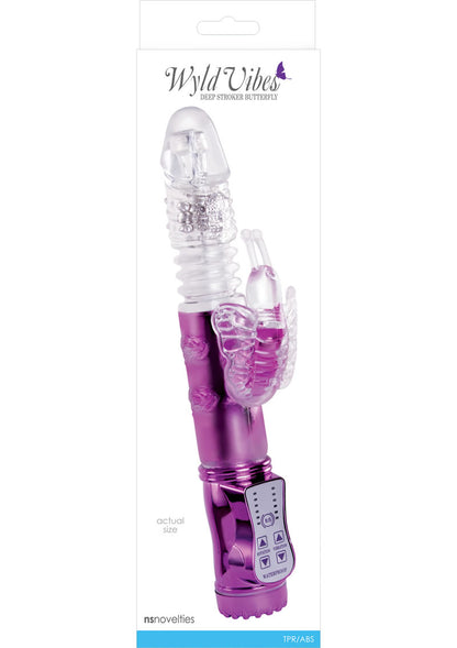 Wyld Vibes Deep Stroker Butterfly Rabbit Vibrator - Purple