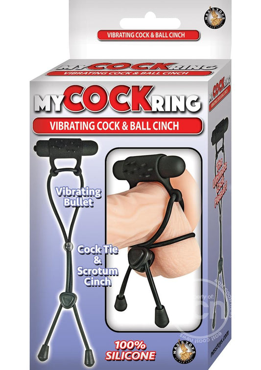 My Cockring Silicone Vibrating Cock & Ball Cinch - Black