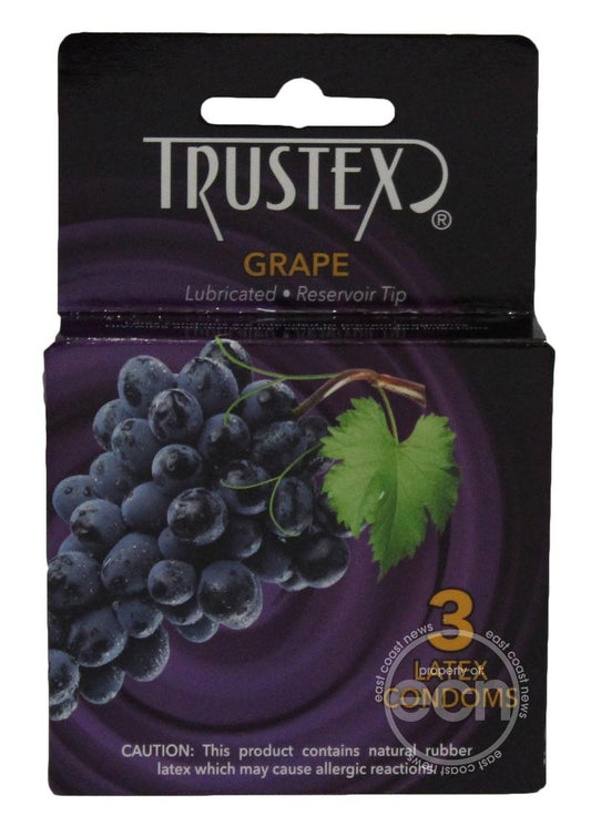 Trustex Lubricated Reservoir Tip Flavored Latex Condom Grape (3 Per Box)