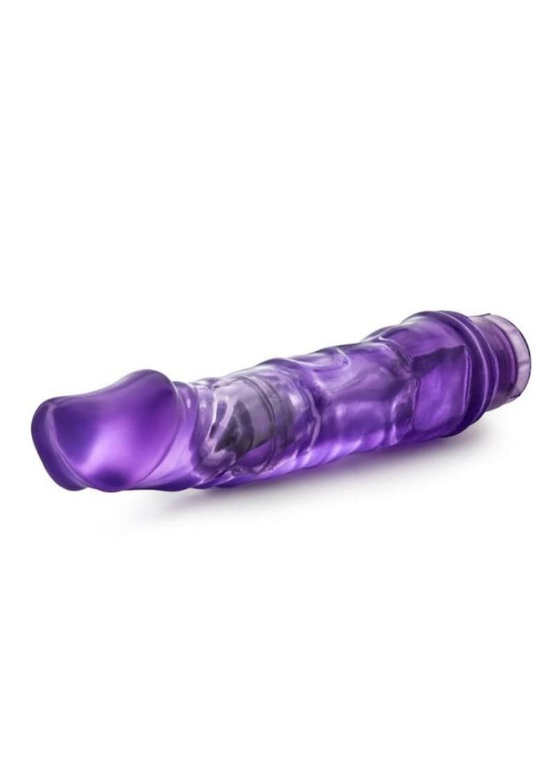 B Yours Vibe 6 Vibrating Dildo 9in - Purple