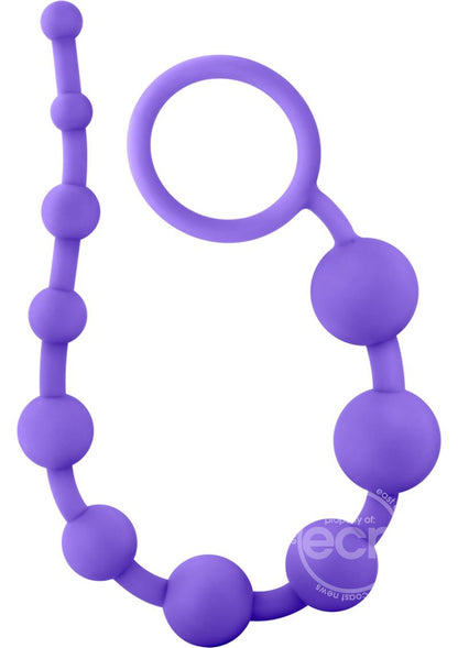 Luxe Silicone 10 Anal Beads - Purple