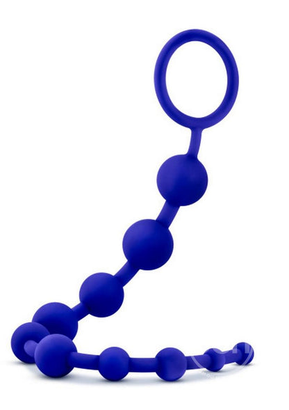 Luxe Silicone 10 Anal Beads - Indigo