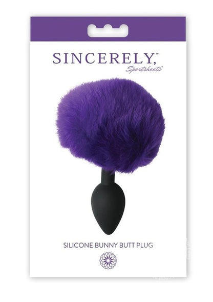 Sincerely Silicone Bunny Butt Plug -Black/Purple