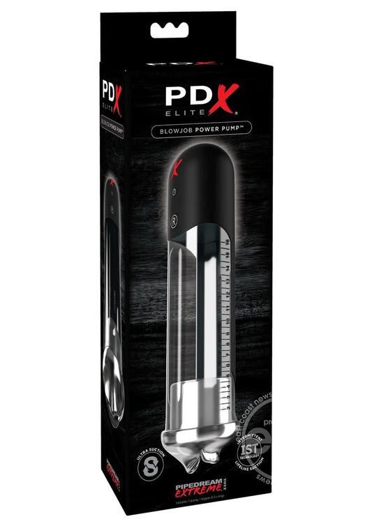 Pipedream Extreme Elite Blowjob Power Pump Masturbator - Mouth - Clear/Black