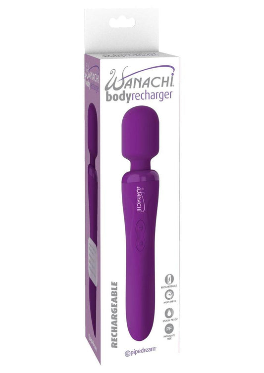 Wanachi Body Recharger Silicone Rechargeable Wand Massager - Purple