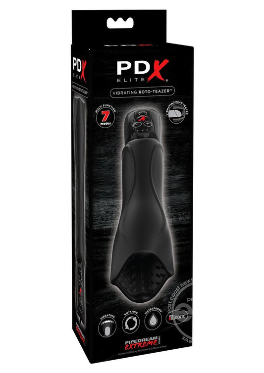 Pipedream Extreme Elite Vibrating Roto-Teazer Masturbator - Black