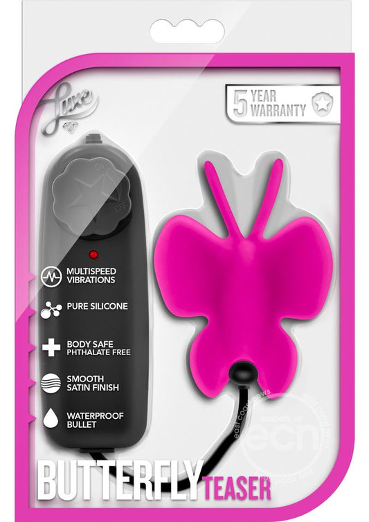 Luxe Butterfly Teaser Silicone Egg with Remote Control - Fuchsia