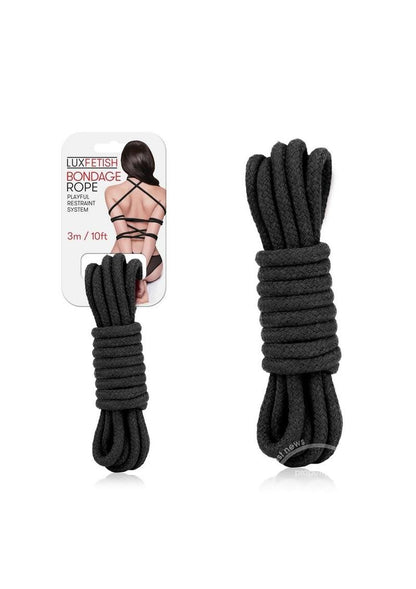 Lux Fetish Bondage Rope 10ft - Black