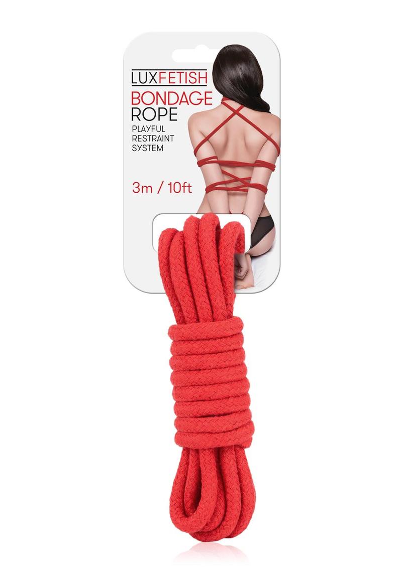 Lux Fetish Bondage Rope 10ft - Red