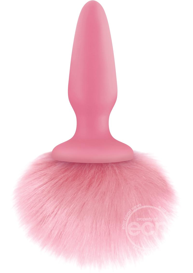 Bunny Tails Silicone Butt Plug - Pink