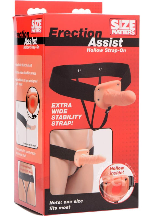 Size Matters Erection Assist Hollow Strap On - Vanilla