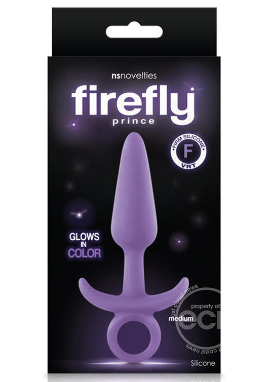 Firefly Prince Silicone Butt Plug Glow In The Dark - Purple