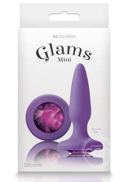 Glams Mini Silicone Butt Plug - Purple Gem