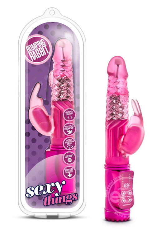 Sexy Things Romping Beaded Rabbit Vibrator - Fuchsia