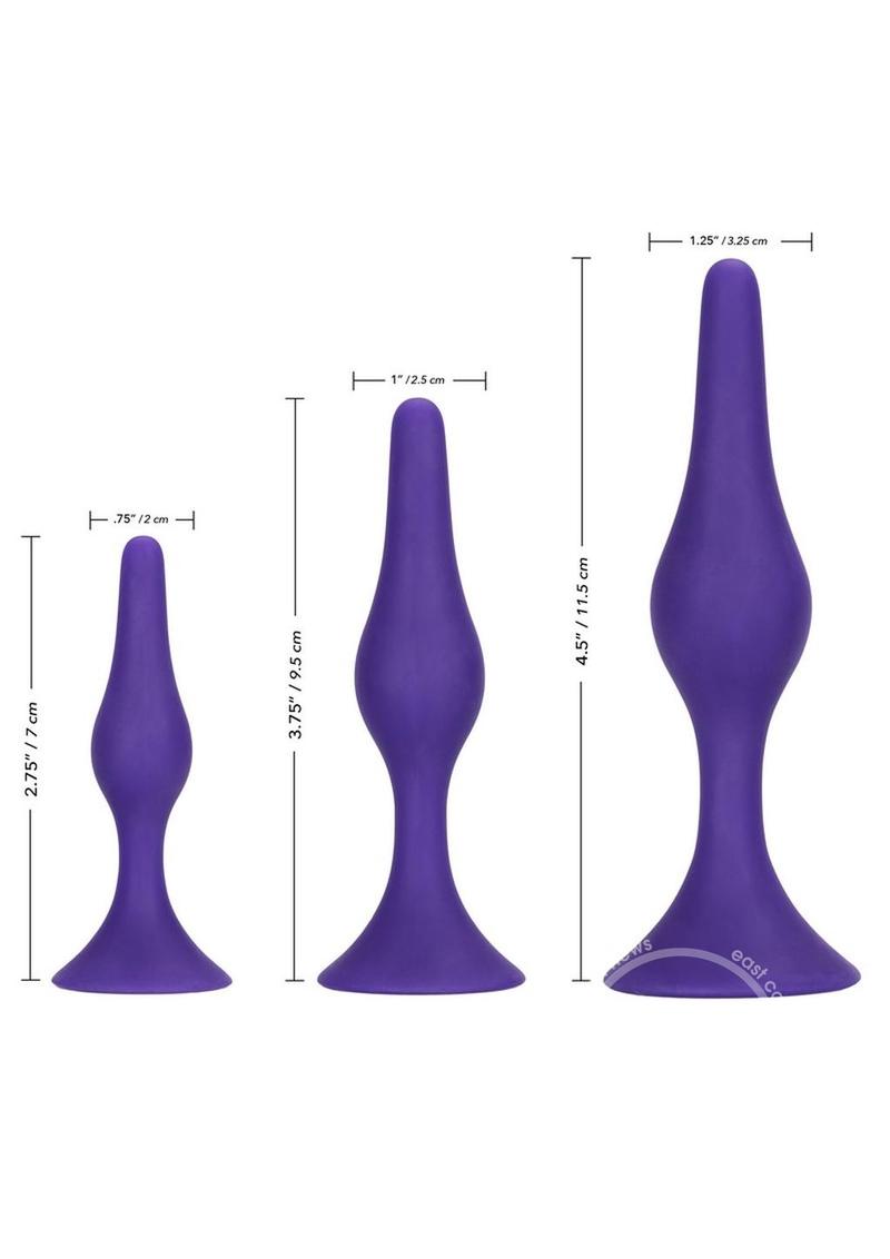 Booty Call Booty Trainer Starter Kit Silicone Anal Plugs 3 Assorted Sizes - Purple