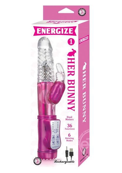 Energize Her Bunny 1 Dual Motors Rechargeable Rabbit Vibrator -Pink
