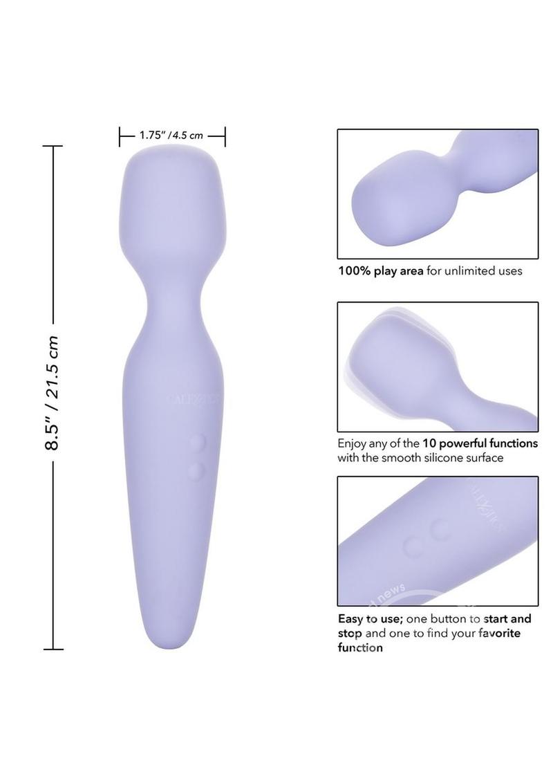 Miracle Massager USB Rechargeable Silicone Wand Waterproof 8.5in - Purple